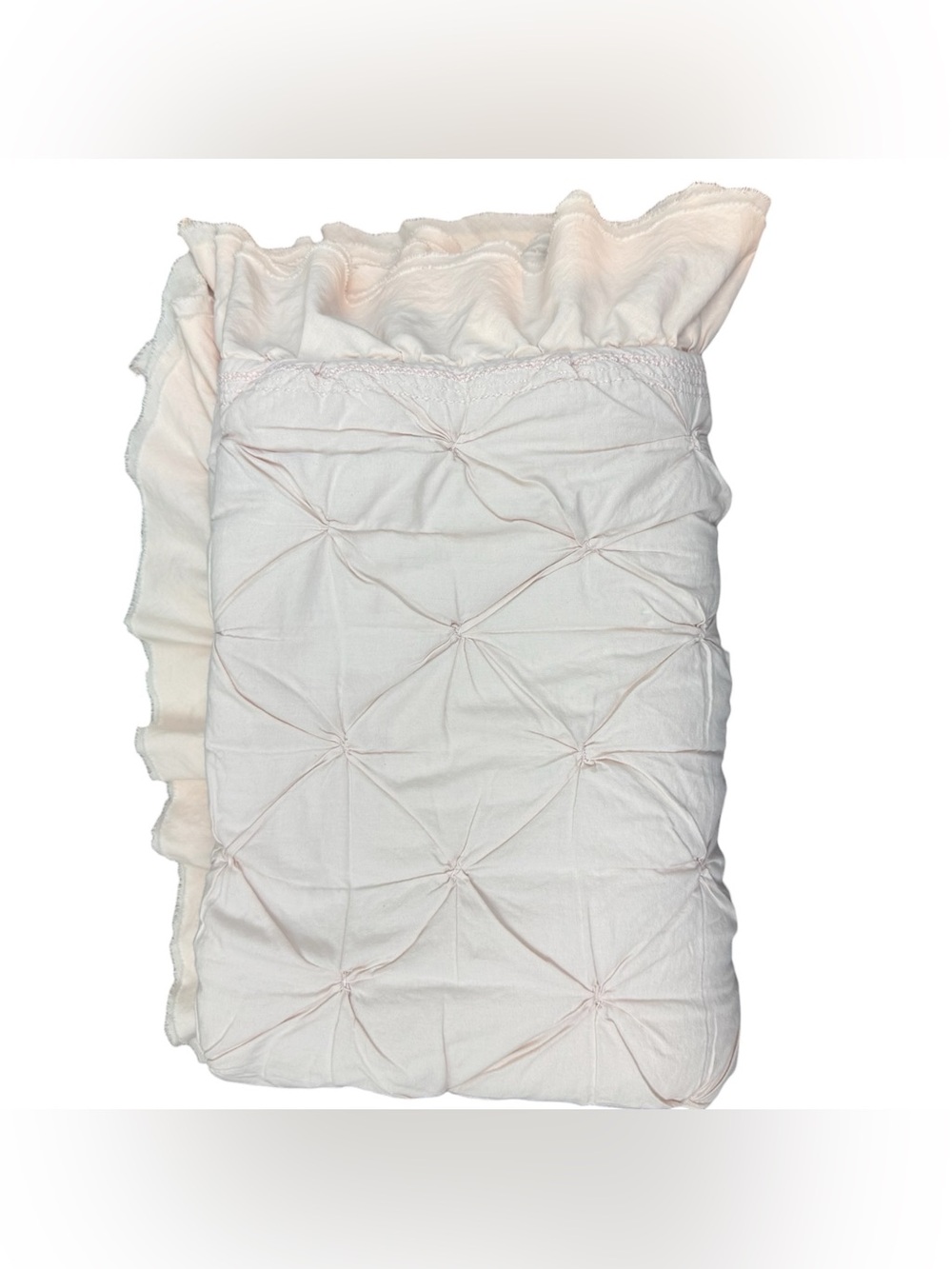 Pottery Barn Kids Organic Sadie Ruffle Quilt Blush Pink Toddler